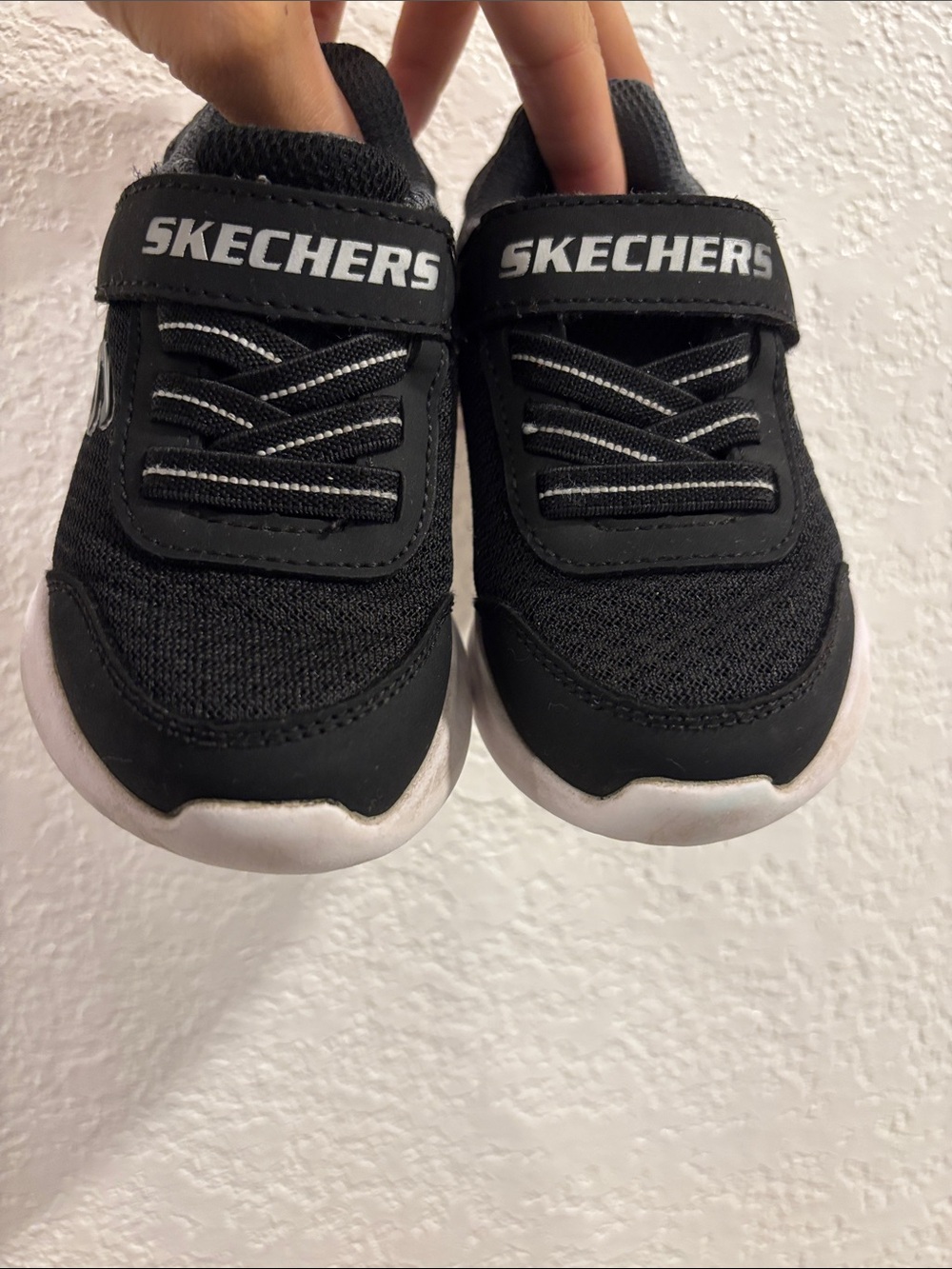 Skechers Kids Black and White Velcro Athletic Sneakers